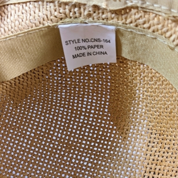 Cute Paper Sun Hat with Bow Tie Back - Picture 5 of 6